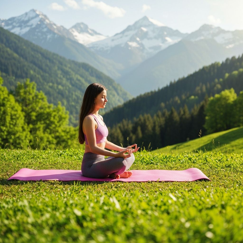 Personne en pose yoga paisible dans la nature